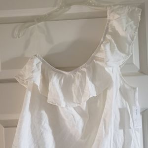 New! Old Navy White One shoulder linen top (L)